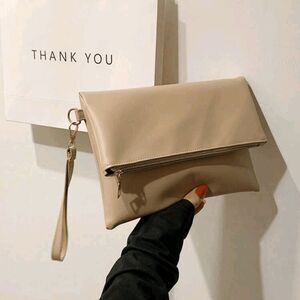 Elegant Beige Wristlet Clutch